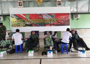 Semarak Hari Juang TNI AD ke74, Makodim 0616 Indramayu Gelar  Donor Darah