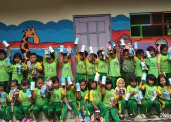 Beri Ruang Kreatif Anak, Paud Kartini Desa Pegagan Gelar Lomba Mewarnai Dibidang Tabung Berbentuk Celengan