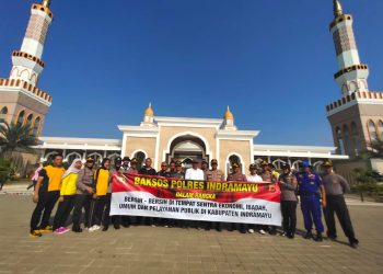Cegah Penyebaran Covid 19, Forkopimda Indramayu Bersihkan Area Publik