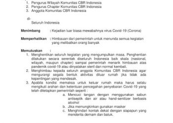 Cegah Potensi Penyebaran Covid-19, Pengurus Pusat KCI Keluarkan Surat Edaran
