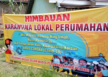 Putus Mata Rantai Penyebaran Covid 19, Warga Perumahan Villa Pelangi Desa Getasan Lakukan Karantina Lokal Perumahan