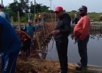 Antisipasi Gagal Panen, Pemdes Ilir Bendung Sungai Sumbermas