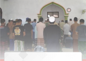 Kampanye Pemakaian Masker Satgas TMMD Reguler Juga di Masjid