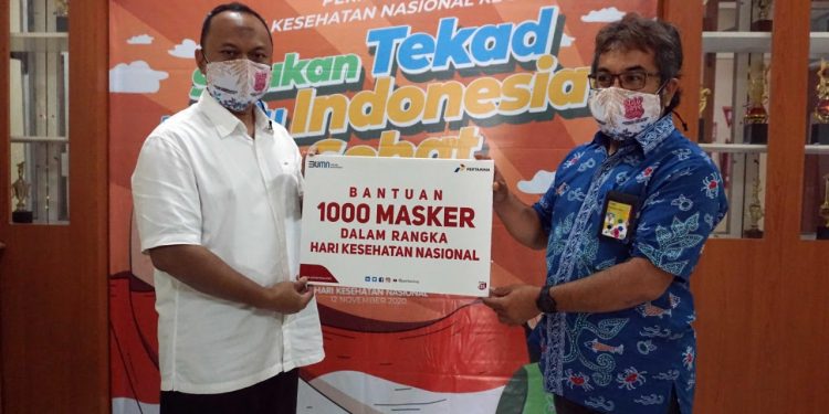 Sambut Hari Kesehatan Nasional, Pertamina Bantu 1.000 Masker Bermotif Mangrove