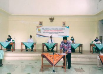 Tim Seleksi Penjaringan dan Pencalonan Perangkat Desa Picungpugur Menggelar Tes Akademik