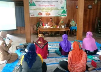 Disnakan Bojonegoro Berikan Bimtek Pengolahan Hasil Ternak di Lokasi TMMD Reguler