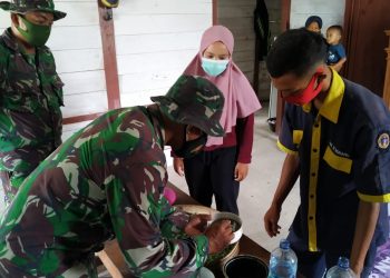Ada Sabun dan Masker Dari Bahan Dasar Daun Kelor di Lokasi TMMD Reguler Bojonegoro