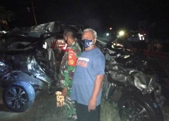 Mesin Mati di Perlintasan KA Bulakamba Brebes, Daihatsu Terios Hancur Tertabrak KA. Harina