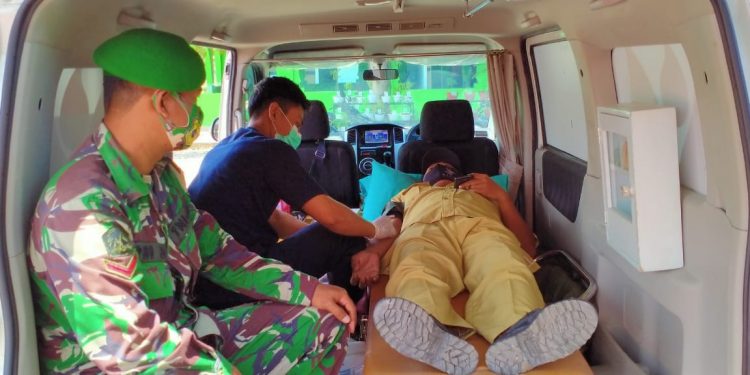 PMI Bojonegoro Gelar Donor Darah Mobile di Lokasi TMMD Reguler