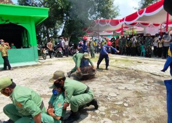 Pelatihan Penanggulangan Kebakaran Dinas Damkar Bojonegoro di Non Fisik TMMD Reguler