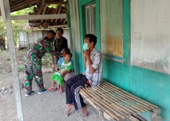 Pasca TMMD Reguler Bojonegoro, Babinsa Masih Eksis Terapkan Budaya Baru Prokes
