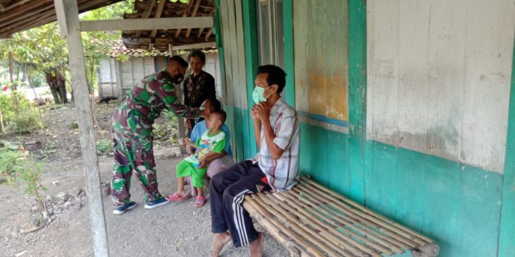 Pasca TMMD Reguler Bojonegoro, Babinsa Masih Eksis Terapkan Budaya Baru Prokes