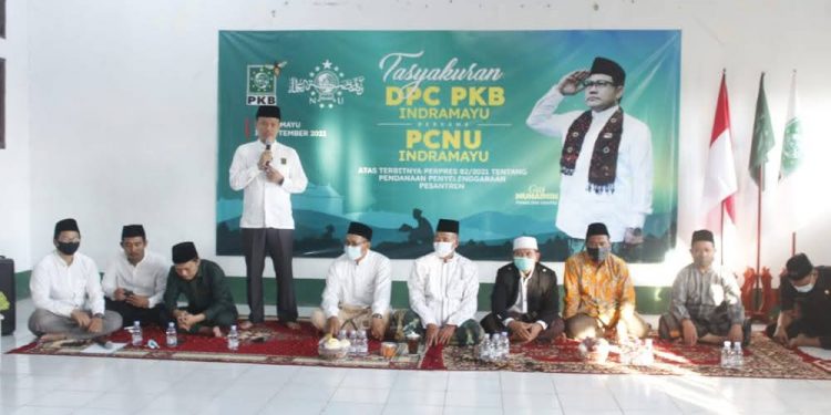 Sambut Dana Abadi Pesantren, DPC PKB dan PCNU Indramayu Tasyakuran
