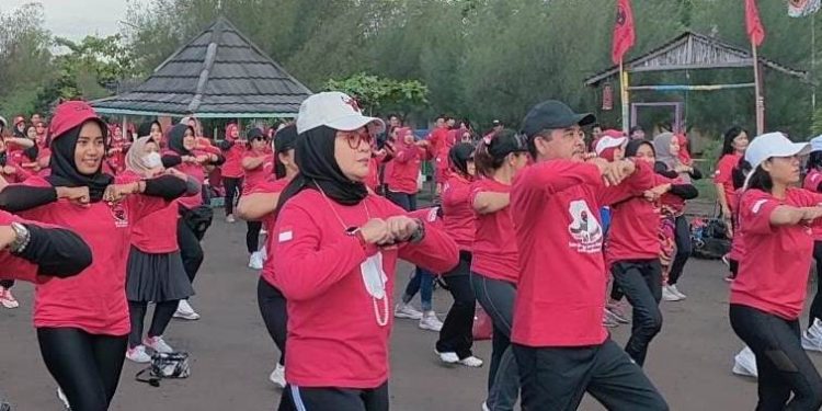 PDIP Indramayu Gelar Senam Massal Sicita