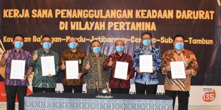 Unit Bisnis Pertamina Group Jawa Bagian barat Tandatangani MoU Tingkatkan Kesigapan PKD