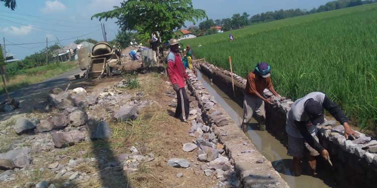 Pemdes Kroya Indramayu Bangun Saluran Irigasi