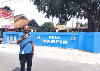 BanProv Cair, PemDes Sampih Rehabilitasi Pagar Kantor Desa