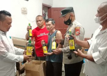 27 Botol Miras Berbagai Merk Berhasil di Amankan Jajaran Polsek Lemahabang