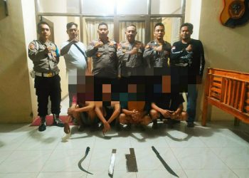 Empat Remaja Pelaku Pembacokan Di Amankan Polsek Karangsembung