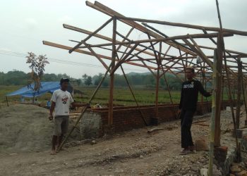 Kelompok Ternak Muncul Jaya Desa Cupang Bangun Kandang Sapi Secara Swadaya