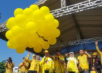 Ribuan Massa Ramaikan Senam Sehat Golkar Indramayu