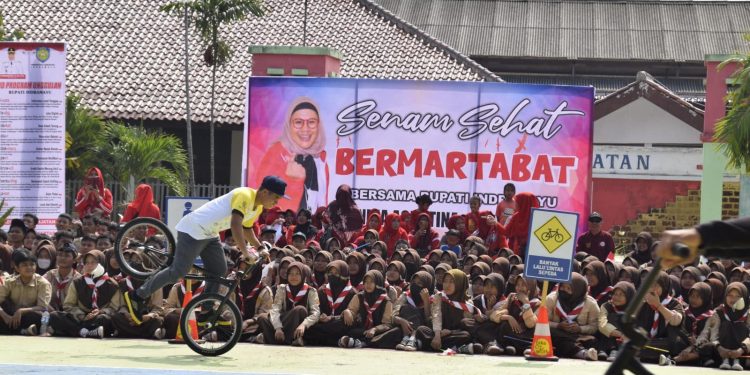Bike To Work Indonesia, Kampanyekan Edukasi Budaya Bersepeda di SMPN 1 Anjatan