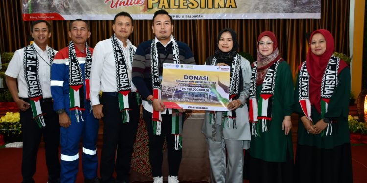PWP Pertamina RU VI Balongan Salurkan Donasi untuk Palestina