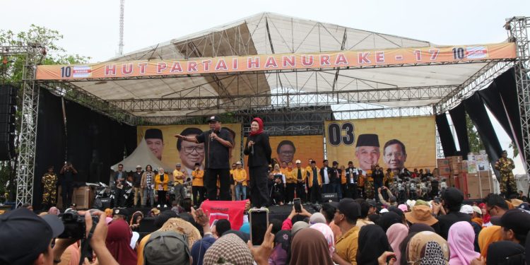 HUT ke-17 Partai Hanura, Janji Perbaiki Menara Masjid Islamic Center yang Roboh