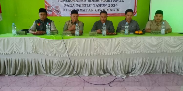 Rakor Panwascam Ciwaringin Sosialisasikan Pengawasan Kampanye Pemilu 2024