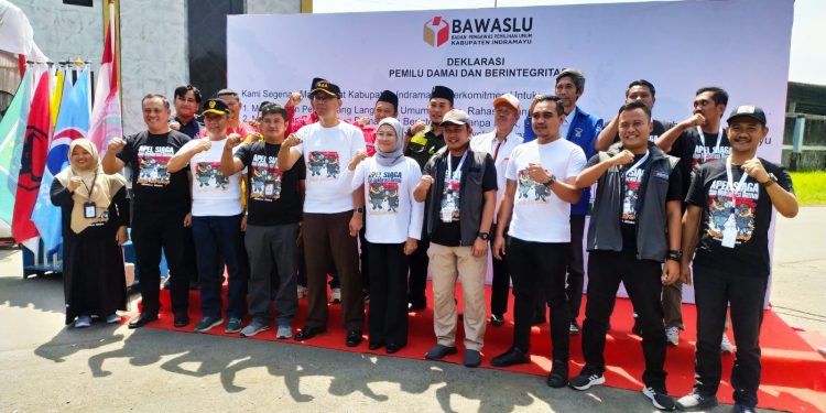 Bawaslu Indramayu Gelar Apel Siaga dan Deklarasi Damai