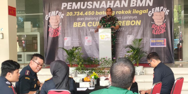 Dandim 0614/Kota Cirebon Hadiri Kegiatan Pemusnahan BMN Oleh Bea Cukai Cirebon