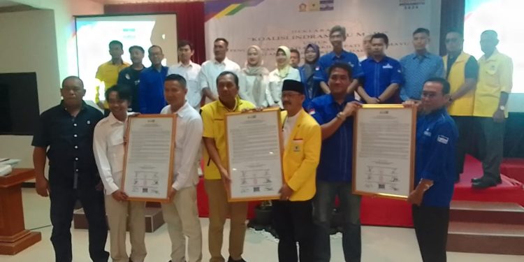 Songsong Pilkada Indramayu 2024, Golkar Gerindra dan Demokrat Deklarasi KIM 