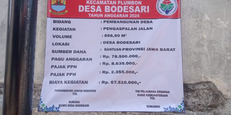 Diduga Hasil Pekerjaan Kurang Maksimal, Kualitas Pengaspalan Jalan Blok Ketileng Desa Bodesari Diduga Kuat Utama Kuantitas 