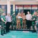 Sambangi Mako Polsek Lemahabang, Koramil 0620-10/Lemahabang Beri Kue Dan Tumpeng HUT Bhayangkara Ke 78