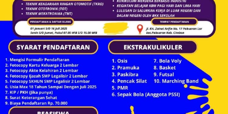 Buruan Daftar ! SMK Pusat Keunggulan SMK Al Jabbar Ciledug Buka SPMB Tahun 2025
