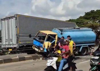 Empat Truk dan Satu Sepeda Motor Terlibat Tabrakan Beruntun di Jalur Pantura Indramayu 
