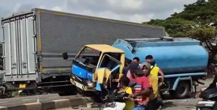 Empat Truk dan Satu Sepeda Motor Terlibat Tabrakan Beruntun di Jalur Pantura Indramayu 