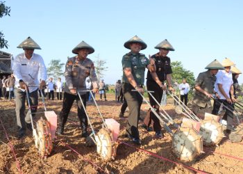 Dukung Asta Cita Presiden Prabowo, Polres Indramayu Kolaborasi Tanam Jagung di Petak 18A RPH Cijambe