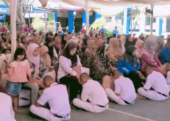 Gelar Pengukuhan, Ratusan Siswa SMK Samudra Nusantara Asjap Ikuti Boarding School Dan Pelantikan Korp LDDK