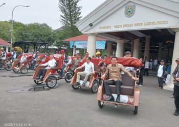 Presiden Prabowo Berikan Bantuan Becak Listrik Gratis Kepada 100 Pengayuh Becak Lansia di Indramayu 