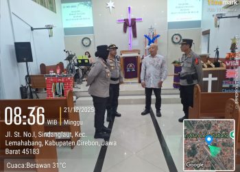 Jelang Perayaan Natal, Pos Pam Ops Lilin Lodaya Lemahabang Tingkatkan Patroli di Gereja