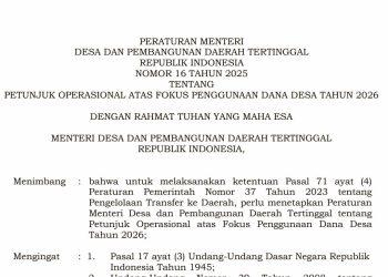 Pemerintah Tetapkan Fokus Penggunaan Dana Desa 2026, Prioritas BLT Dan Kopdes Merah Putih