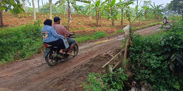 Pondasi Roboh, Jembatan Cidileum Desa Jatipancur Nyaris Ambruk