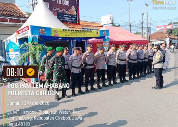 POS PAM Lemahabang Polresta Cirebon Gelar Apel Kesiapsiagaan Pengamanan Operasi Ketupat Lodaya 2026