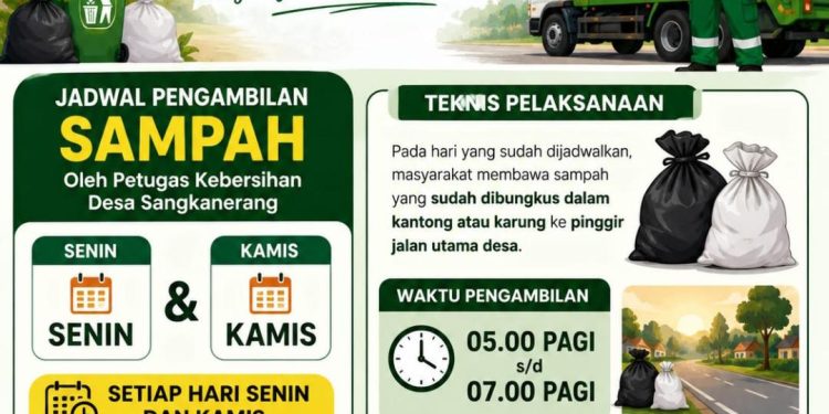 Pemdes Sangkanerang Terapkan Jadwal Pengambilan Sampah, Ajak Warga Jaga Kebersihan Lingkungan