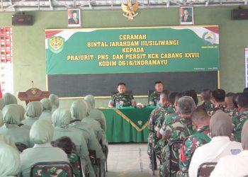 Bintaljarahdam III Siliwangi Berikan Pembinaan Kepada Personel Kodim 0616 Indramayu 
