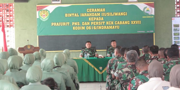 Bintaljarahdam III Siliwangi Berikan Pembinaan Kepada Personel Kodim 0616 Indramayu 