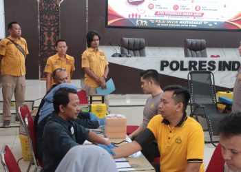 Polres Indramayu Gelar Donor Darah, Terkumpul Puluhan Labu