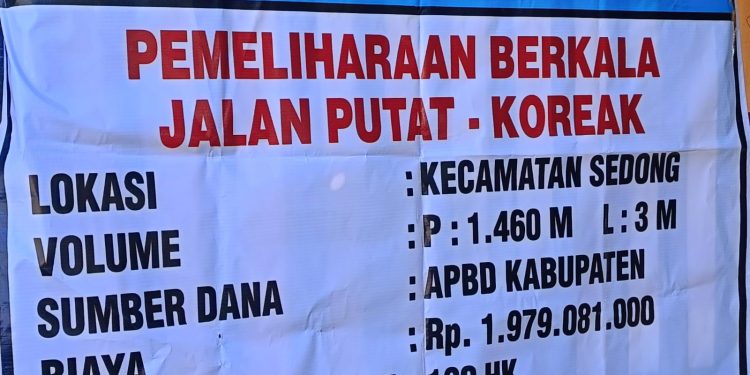Kucurkan Anggaran Rp1,9 Miliar, DPUTR Mulai Kebut Pemeliharaan Berkala Jalan Putat – Koreak