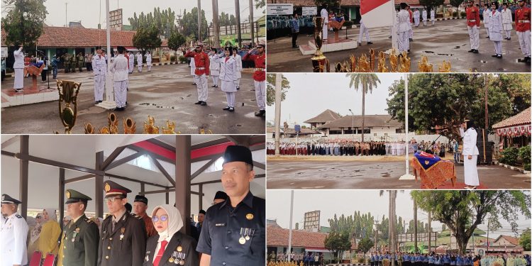 Pimpin Upacara Kemerdekaan, Camat Yuyun Kusumawati Apresiasi Prestasi Dan Kerja Positif Masyarakat Lemahabang di HUT RI Ke-81